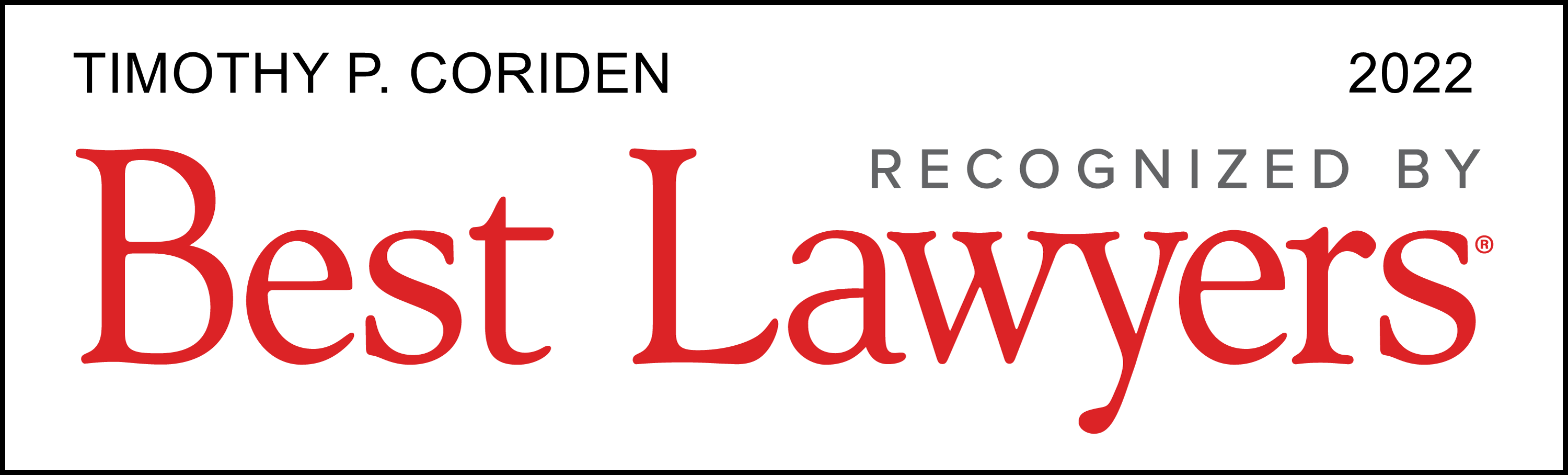 Coriden & Coriden 2021 Best lawyers award